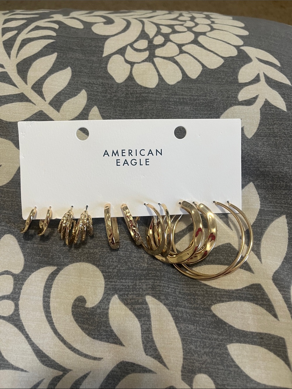 American Eagle Outfitters Gold Tone 6-Pair Hoop & Huggie Earring Set